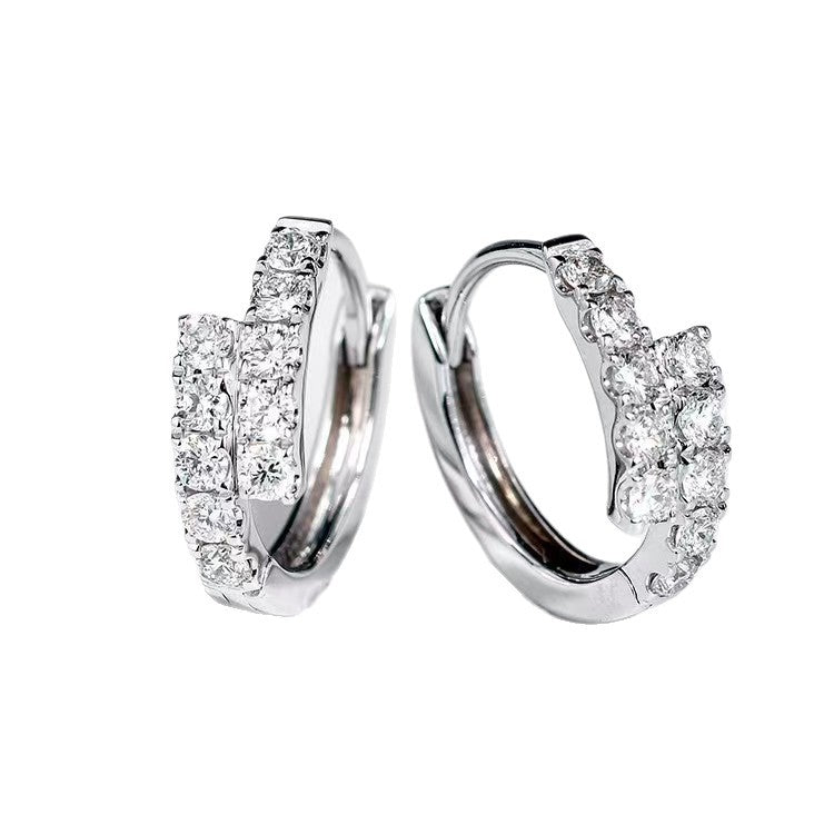 925銀耳環雙排鍍18K金高級設計感輕奢精致2026年新款耳扣