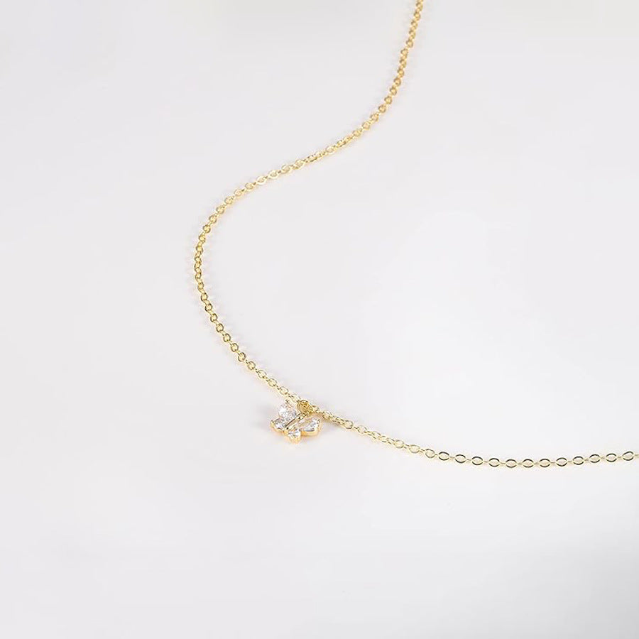 S925純銀項鍊氣質蝴蝶結吊墜輕奢歐美新款熱賣