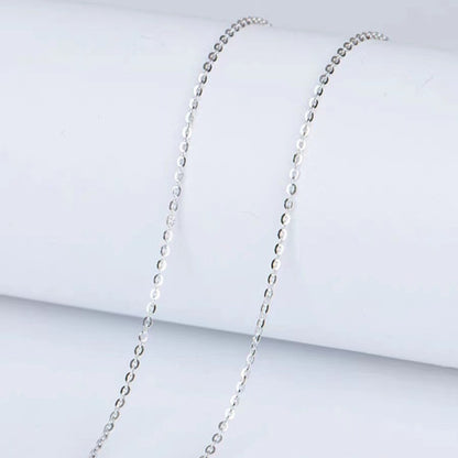 S925純銀項鍊鍍18k金細款單鏈素鏈極細diy百搭裸鏈女款O形鎖骨鍊