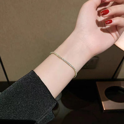 S925純銀滿鑽手鍊女歐美排鑽簡約輕奢高級熱賣新款