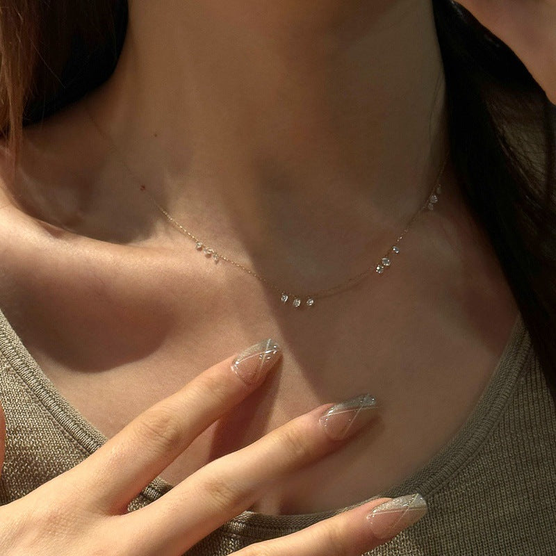 S925純銀閃鑽流蘇項鍊女小水滴鍍18k金輕奢高級感2025年新款