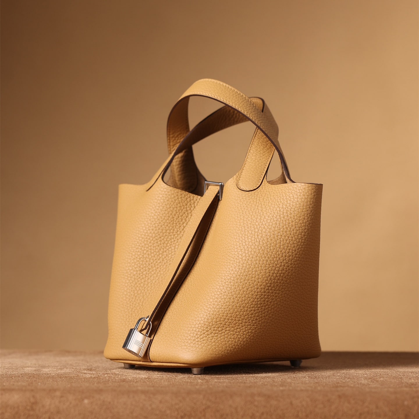 高仿Hermes*PicotinLock18餅乾色銀扣免檢版