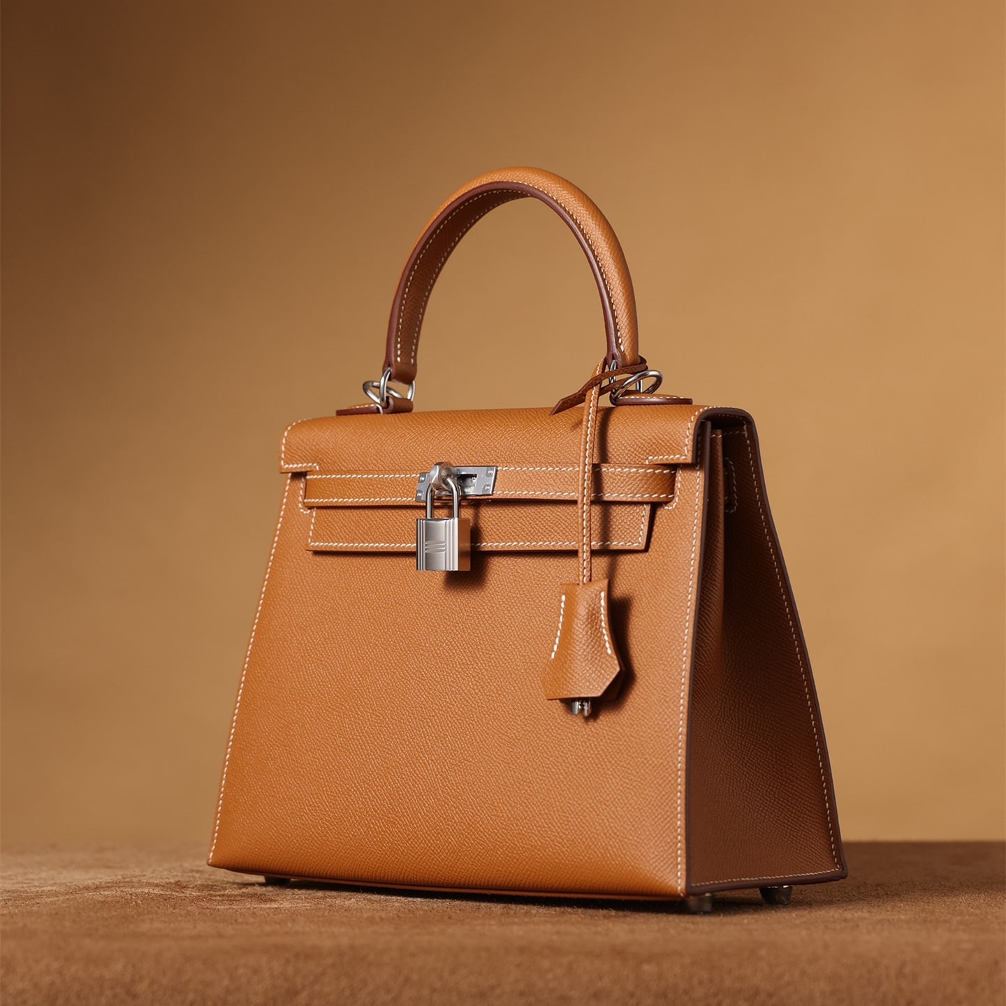 高仿Hermes*Kelly25棕色銀扣免檢版