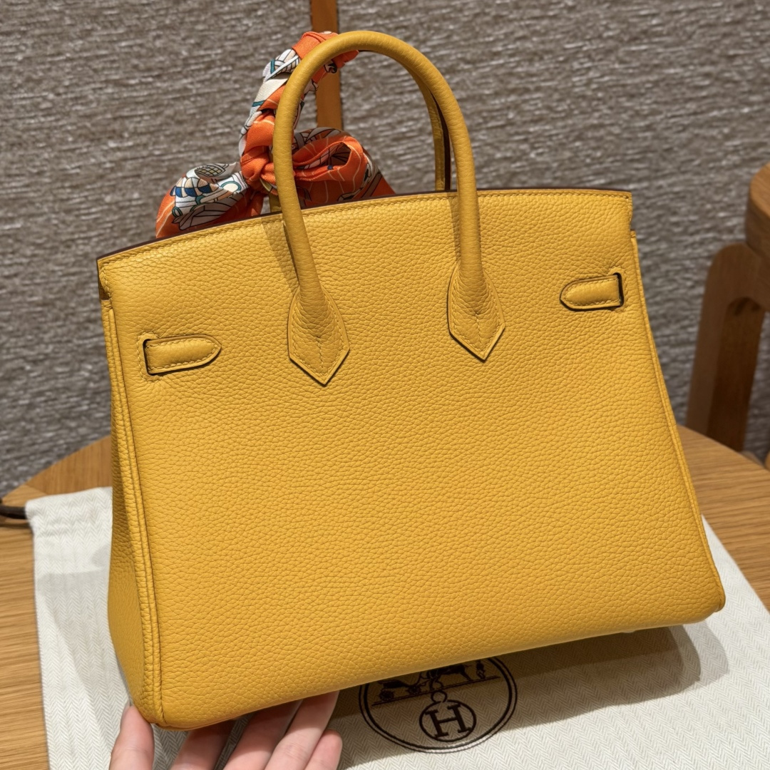 高仿Hermes*Birkin25系列H041344BO9D琥珀黃牛皮金扣純手工