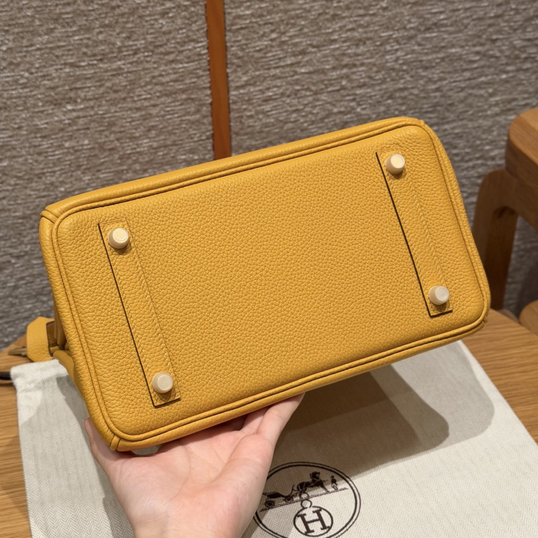 高仿Hermes*Birkin25系列H041344BO9D琥珀黃牛皮金扣純手工