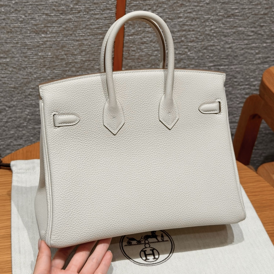 高仿Hermes*Birkin25系列H041344BO10奶昔白牛皮金扣純手工