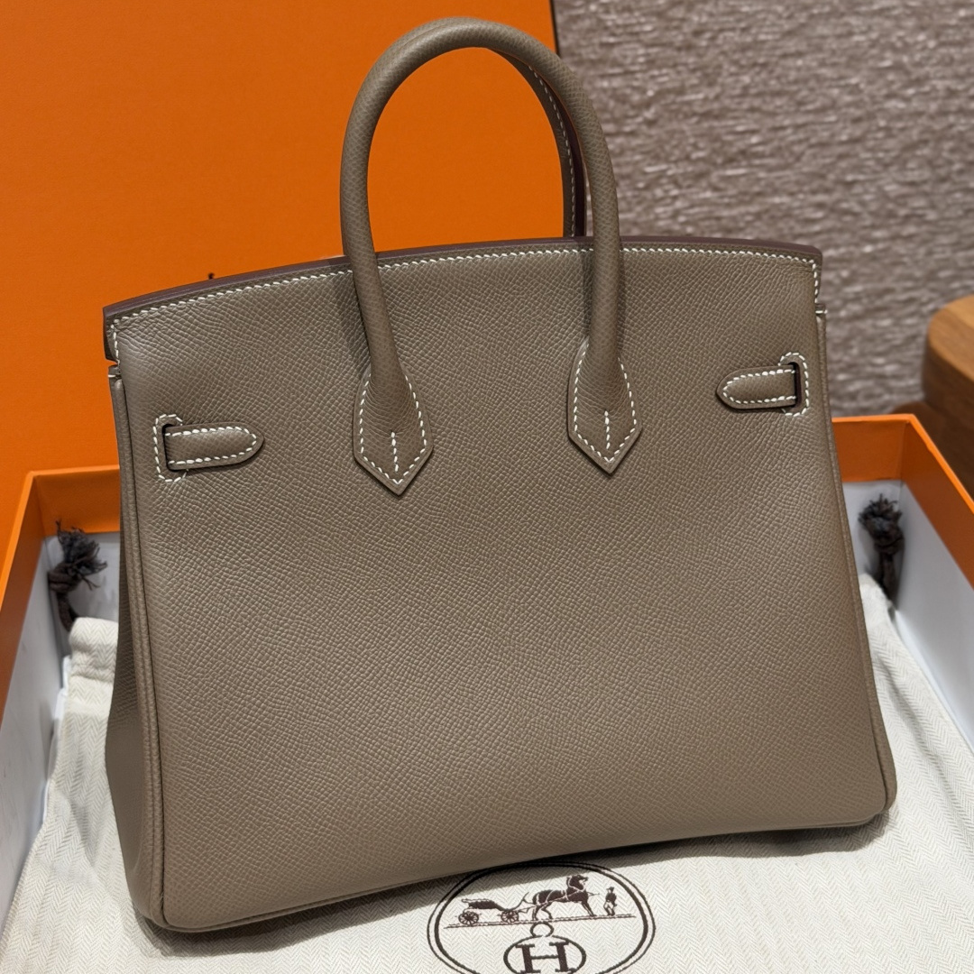 高仿Hermes*Birkin25系列H041344EP18大象灰牛皮金扣純手工