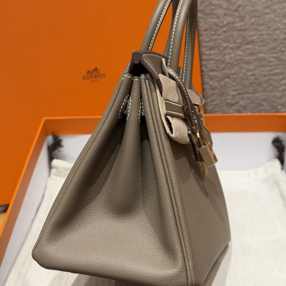 高仿Hermes*Birkin25系列H041344EP18大象灰牛皮金扣純手工