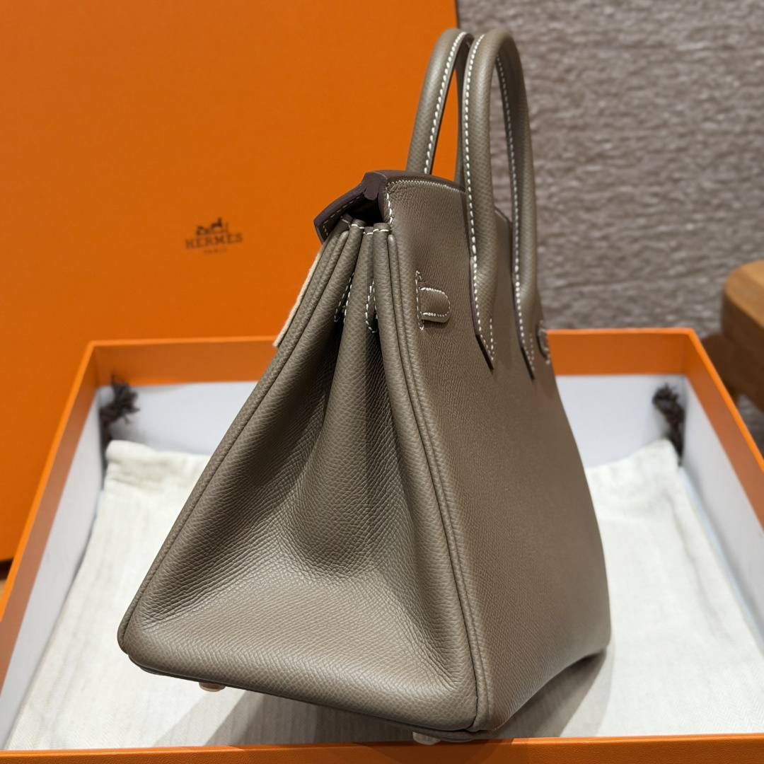 高仿Hermes*Birkin25系列H041344EP18大象灰牛皮金扣純手工