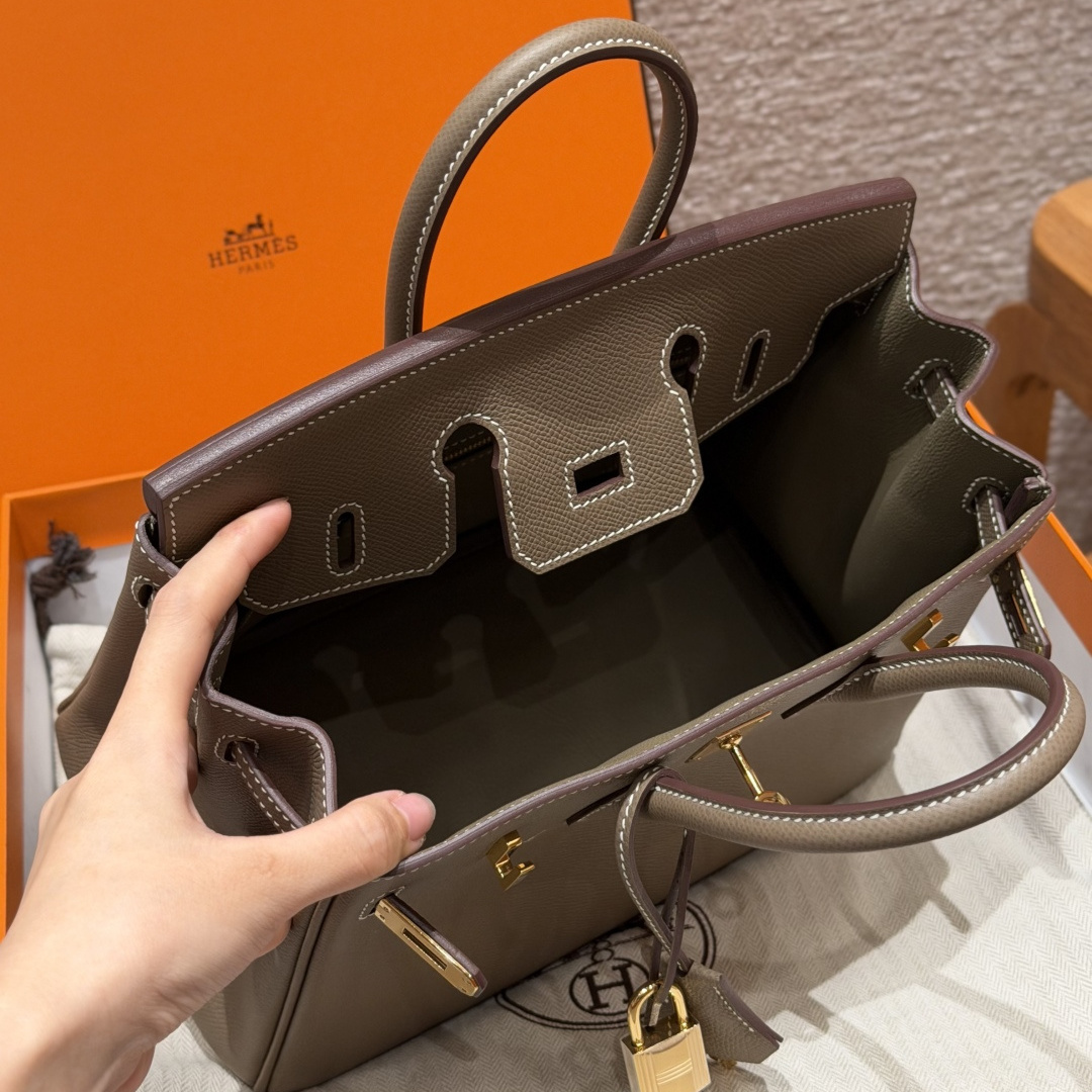 高仿Hermes*Birkin25系列H041344EP18大象灰牛皮金扣純手工