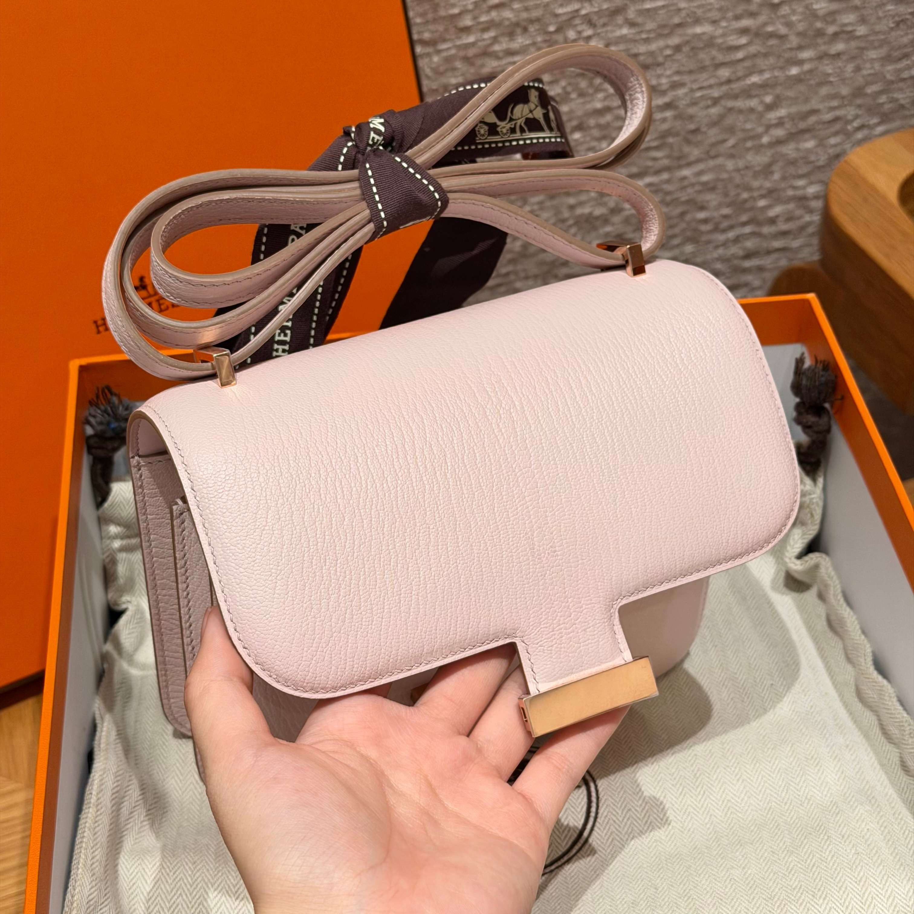 高仿Hermes*Constance19系列H080169CA09夢幻紫山羊皮金扣純手工