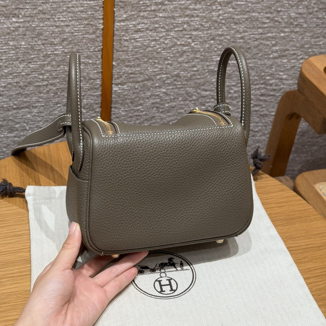 高仿Hermes*Lindy19系列H079086TC18大象灰牛皮金扣純手工