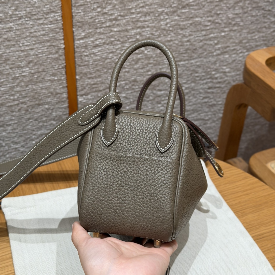 高仿Hermes*Lindy19系列H079086TC18大象灰牛皮金扣純手工