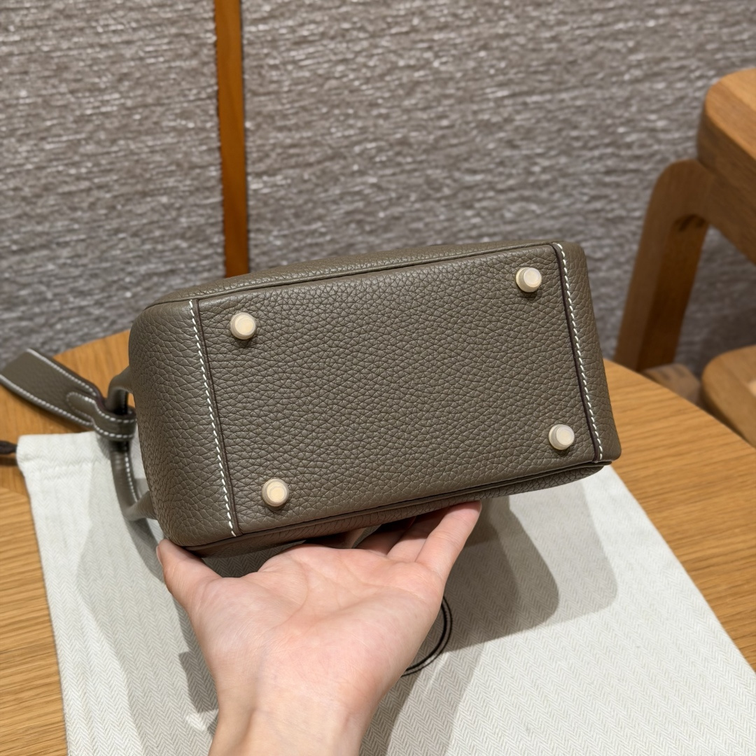 高仿Hermes*Lindy19系列H079086TC18大象灰牛皮金扣純手工