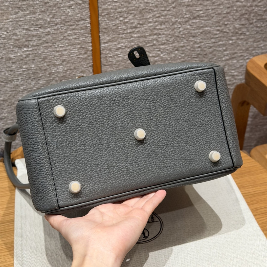 高仿Hermes*Lindy26系列H073428TC0L積雨雲灰牛皮金扣純手工