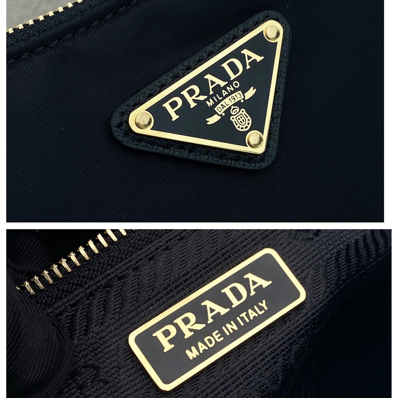高仿Prada*RE-Nylon系列1BH222單肩半月包黑色免檢版