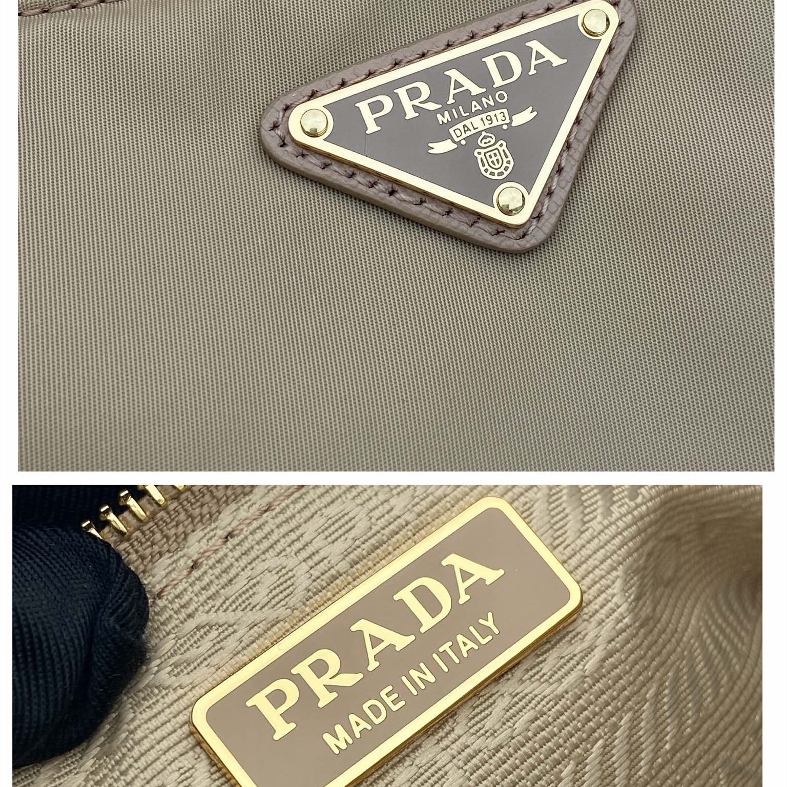 高仿Prada*RE-Nylon系列1BH222單肩半月包駝色免檢版