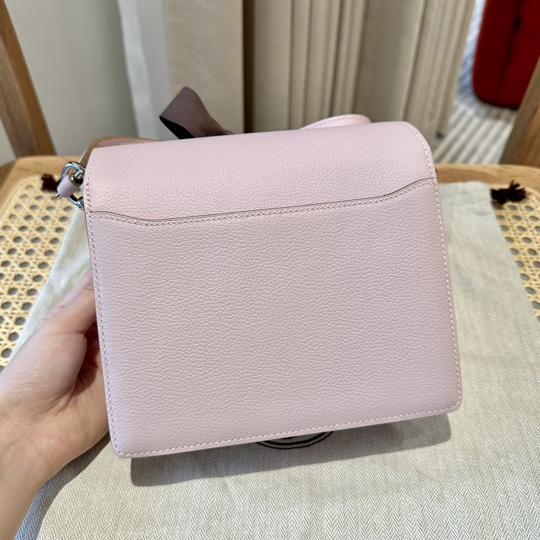 高仿Hermes*Roulis19系列H070509CK37夢幻紫銀扣山羊皮純手工