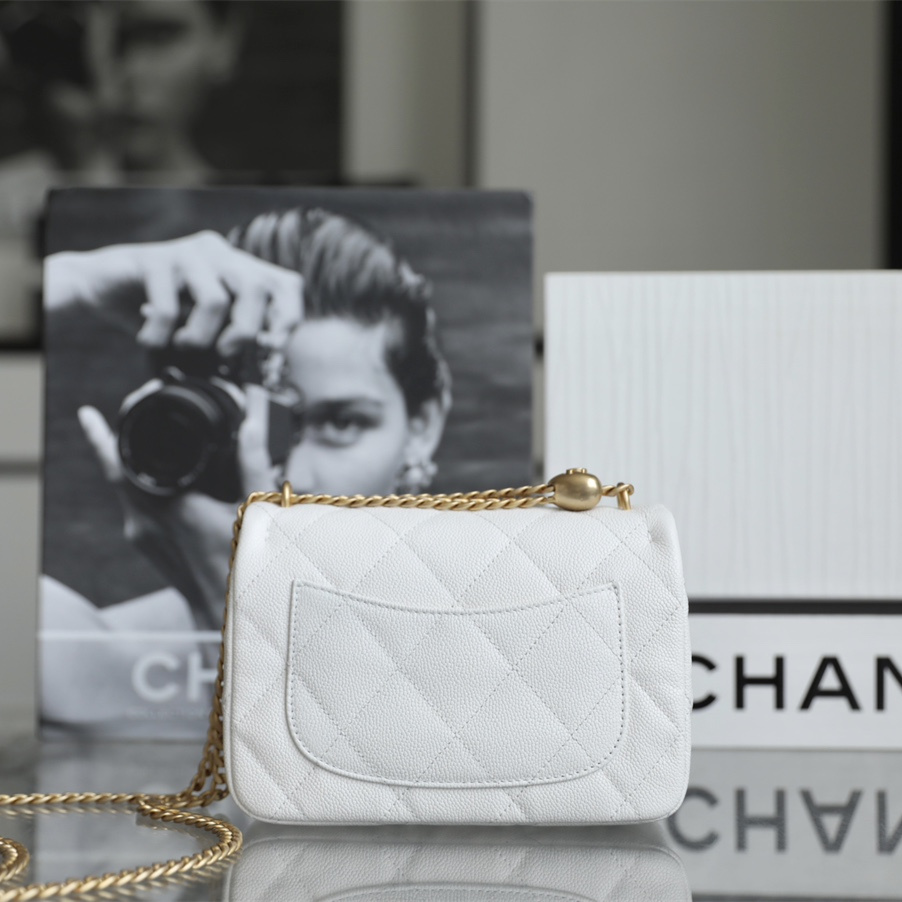 高仿香奈兒Chanel23P系列白色口蓋包免檢版