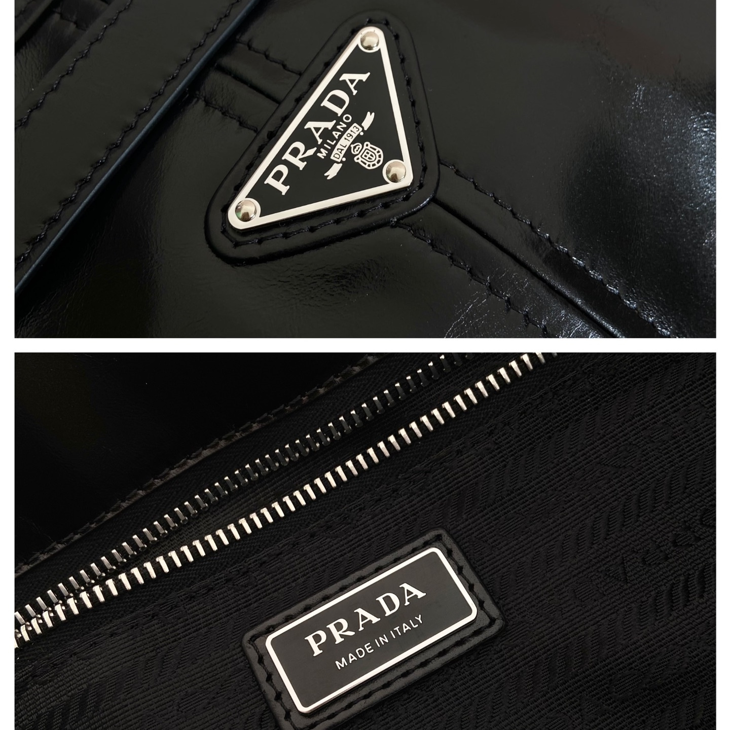高仿Prada*Bonnie系列2VH215油蠟牛皮單肩包男款黑色純原版本