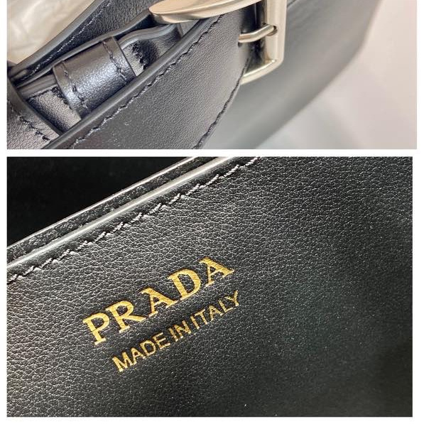 高仿Prada手提袋1BA434小號黑色免檢版