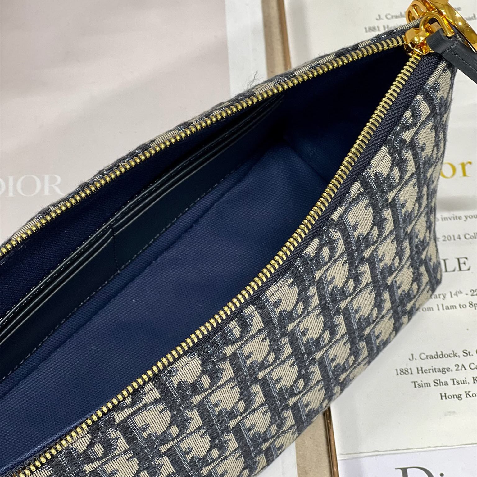 高仿Dior*StarHobo系列S320M928鏈條手袋藍黑免檢版